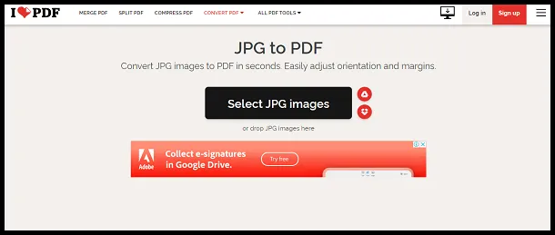 Click Select JPG images